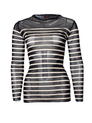 Jean Paul Gaultier Jean Paul Gaultier, See through twin set with stripes (view 2)