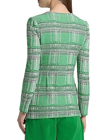 misook Tailored Crochet Plaid Knit Blazer Blazer (view 2)