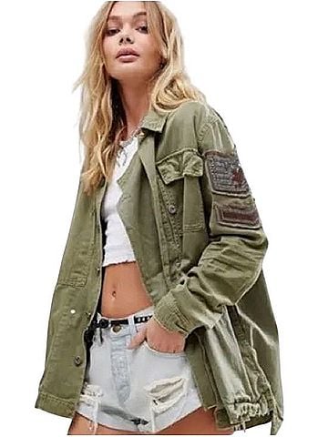 Free People Embellished Military Shirt Jacket Jacket (view 1)