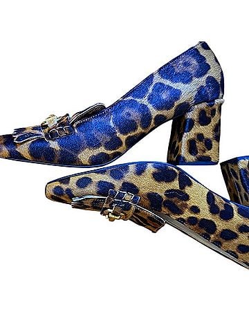 Boden Leopard Print Loafers with Gold Buckle &amp; Block Heel Flats (view 1)