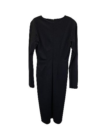 Jil Sander Jil Sander Long Sleeve Midi Dress in Black Viscose (view 2)