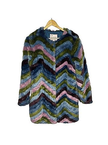Hutch Faux Fur Multicolor Chevron Jacket Jacket (view 1)