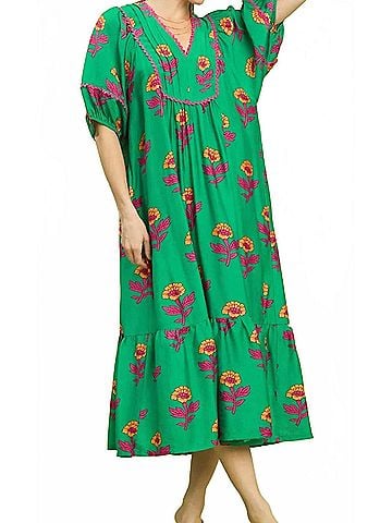 Umgee Women's Patterned Dress in Greenmix (view 2)