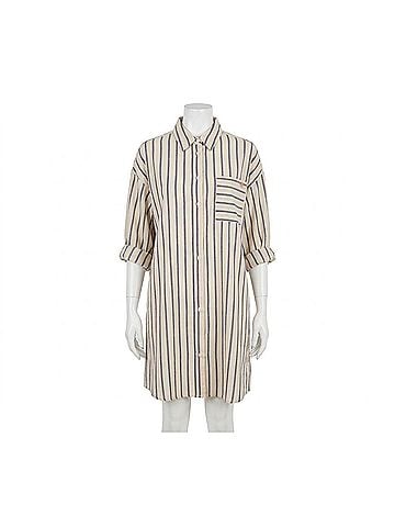 FRNCH The Viana Wide Stripe Mini Dress in Blue/White (view 1)