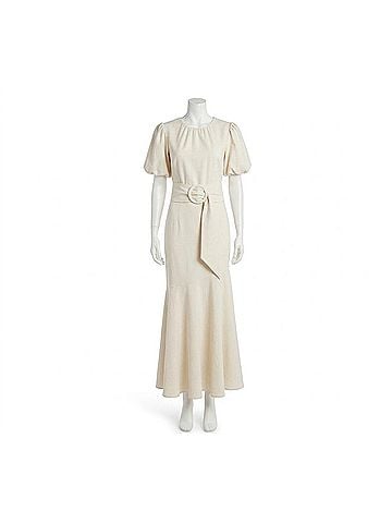 Sachin + Babi Camila Crepe Ruched Mermaid Dress in White (view 1)