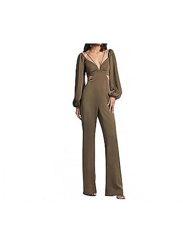 Sachin + Babi Bruni Cutout Satin Crepe Jumpsuit in Brown (view 2)