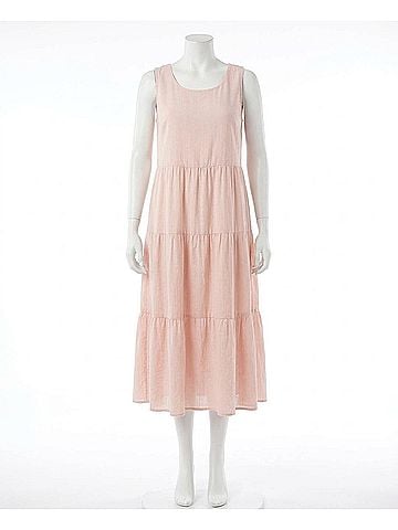 Sugarlips Paloma Tiered Midi Dress in Blush (view 1)