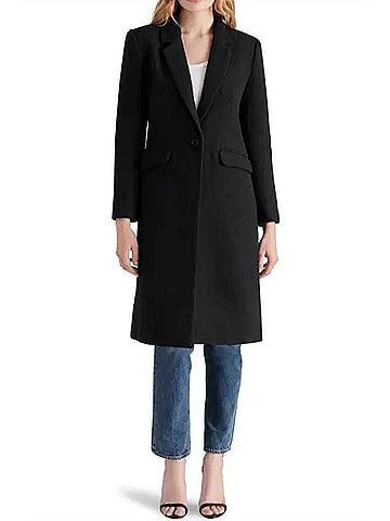 Steve Madden Prisie Blazer-Inspired Coat in Black (view 2)