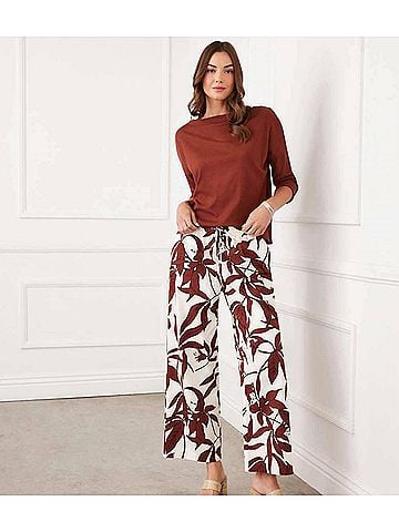 Karen Kane Drawstring Ankle Pants in Coco Bloom (view 2)