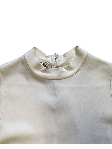 Stella McCartney Stella McCartney Mock Neck Peplum Blouse in White Rayon (view 2)