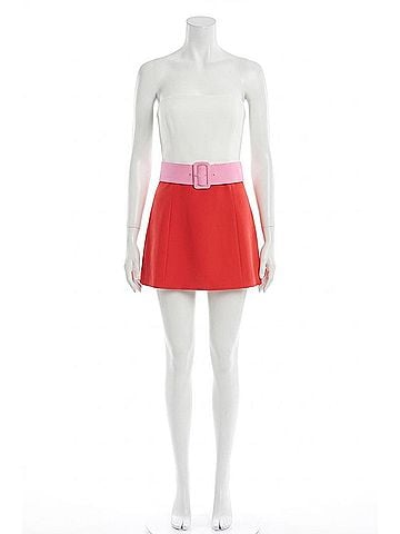 Amanda Uprichard Fae Romper in Ivory Crimson (view 1)