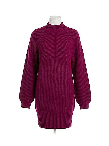 Le Lis Tana Mock Neck Sweater Dress in Magenta (view 1)