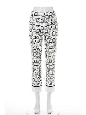 Joseph Ribkoff Millennium Printed Straight Leg Pull On Pants in Vanilla/Multi (view 1)