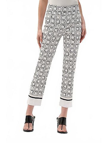 Joseph Ribkoff Millennium Printed Straight Leg Pull On Pants in Vanilla/Multi (view 2)
