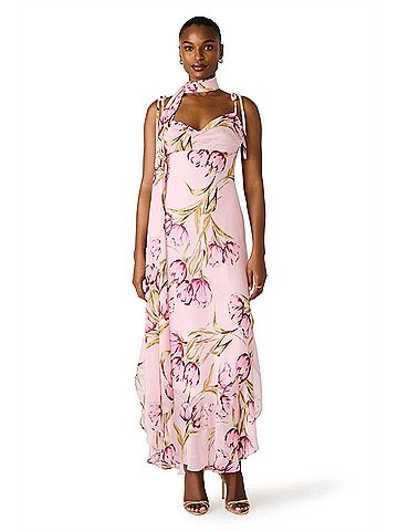 Steve Madden Jaila Sweetheart Neck Dress in Pink Blossom (view 2)