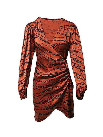 Anine Bing Anine Bing Penelope Tiger Print Mini Dress in Multicolor Silk (view 1)