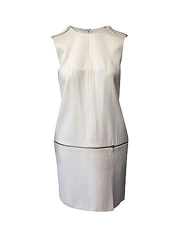 Alexander McQueen Alexander McQueen Shift Dress in White Rayon (view 1)