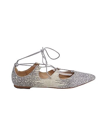 Loeffler Randall Loeffler Randall Ambra Snakeskin Embossed Flats in Beige Leather (view 1)