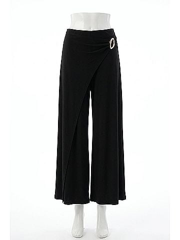 Joseph Ribkoff Buckle Detail Pull-On Culotte Pants in Black (view 1)