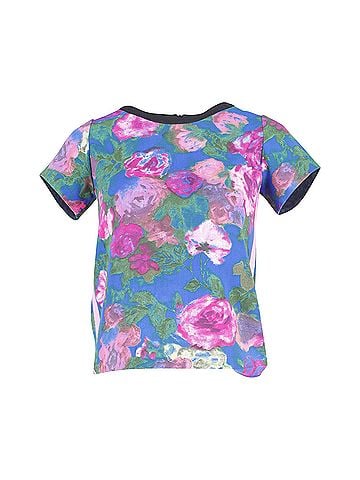 Sandro Sandro Paris Cut-Out T-Shirt in Floral Print Polyester (view 1)
