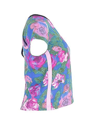 Sandro Sandro Paris Cut-Out T-Shirt in Floral Print Polyester (view 2)