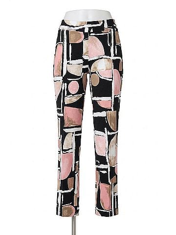 Joseph Ribkoff Slim High-Waisted Trousers in Black Multi (view 1)