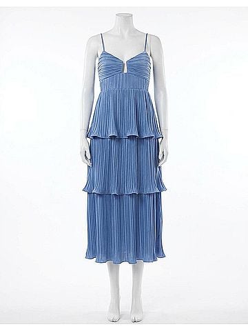 Astr Lupin Tiered Dress in Slate Blue (view 1)