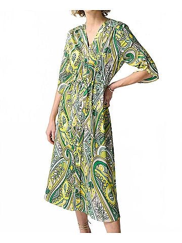 Joseph Ribkoff Paisley Print Shirt Dress in Vanilla/Multi (view 2)