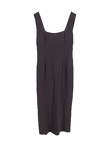 Dolce & Gabbana Dolce and Gabbana Square Neck Midi Dress in Black Wool (view 2)