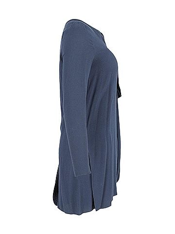 Acne Acne Studios Long Sleeve Asymmetric Mini Dress in Navy Blue Viscose (view 2)