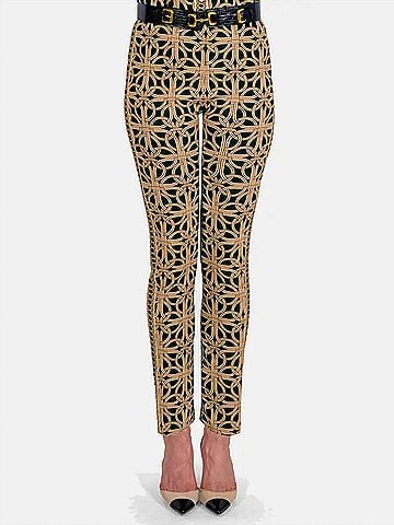 Gretchen Scott Designs Ring Toss Gripeless Pull On Pant in Black/Tan (view 2)