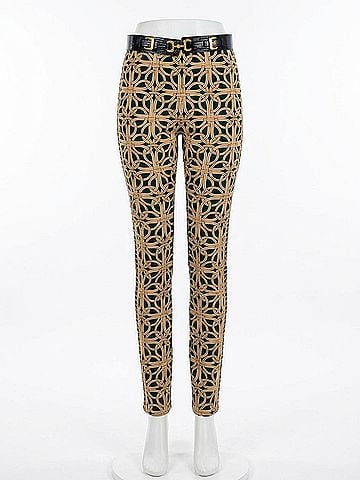 Gretchen Scott Designs Ring Toss Gripeless Pull On Pant in Black/Tan (view 1)