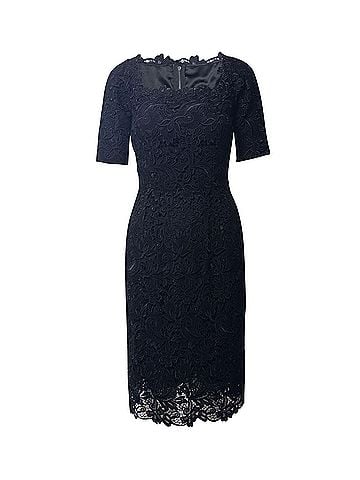 Dolce & Gabbana Dolce &amp; Gabbana Square Neck Lace Dress in Black Viscose (view 1)