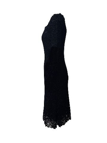 Dolce & Gabbana Dolce &amp; Gabbana Square Neck Lace Dress in Black Viscose (view 2)