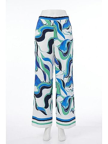 Joseph Ribkoff Wide-Leg Abstract Trousers in Vanilla Multi (view 1)