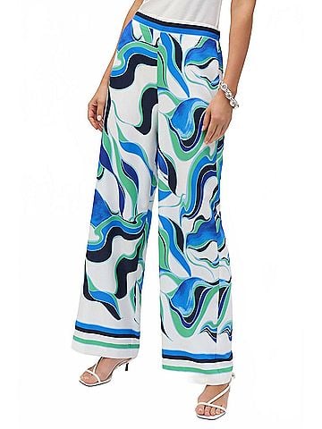 Joseph Ribkoff Wide-Leg Abstract Trousers in Vanilla Multi (view 2)