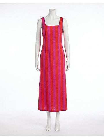 Sugarlips Troy Striped Dress in Fuchsia Red (view 1)