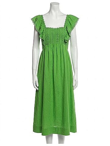 Sea New York Eliza Midi Dress in Green (view 1)