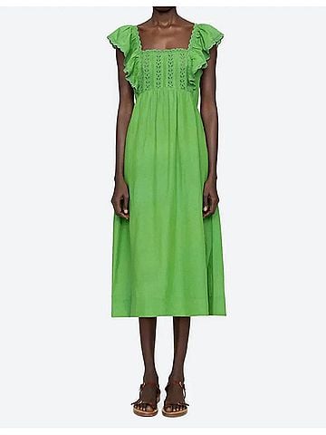 Sea New York Eliza Midi Dress in Green (view 2)