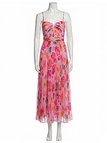Astr Bailey Floral Pleated Maxi Dress in Pink (view 1)