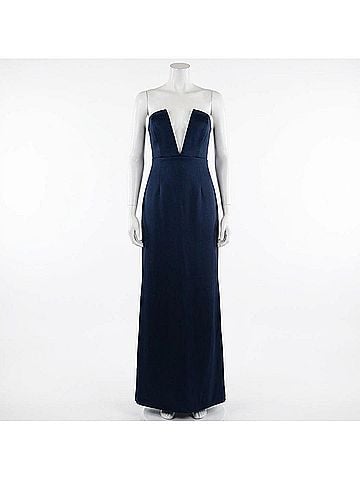Ramy Brook Women's Raquel V-Neck Strapless Gown in Navy (view 1)