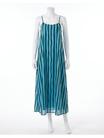 TCEC Hanna Vertical Striped Scoop Neck Slip Maxi Dress in Blue (view 1)