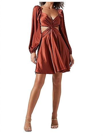 Astr Anamaria Dress in Rust (view 2)