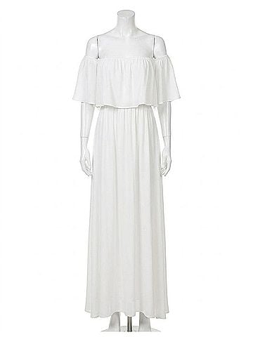 Sugarlips Enamored Off The Shoulder Ruffle Dress in White (view 1)