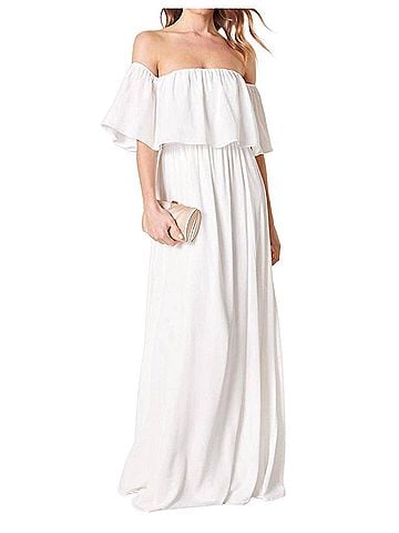 Sugarlips Enamored Off The Shoulder Ruffle Dress in White (view 2)