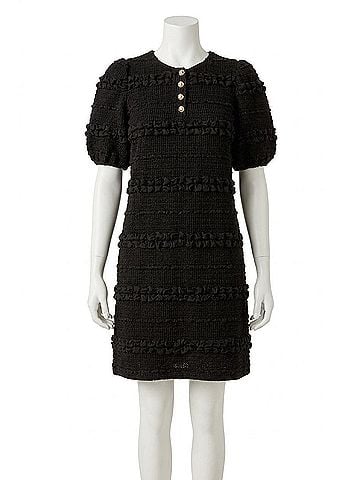 English Factory Short Puff Sleeve Smocked Mini Dress in Black (view 1)