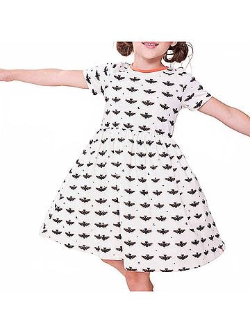 Pink Chicken Sunny Dress in Halloween Bats (view 2)