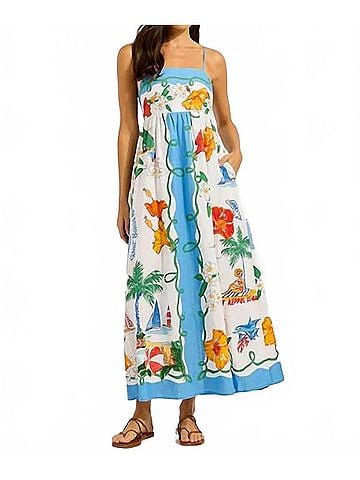 Seafolly Viva Vacation Maxi Dress in Blue (view 2)