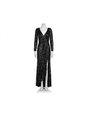 Mac Duggal Women's Sequin Long Sleeve Gown in Black (view 1)