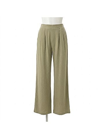 Blu Pepper High Waist Wide Leg Linen Pants in Kiwi (view 1)